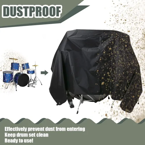 Vista 4 de Juego de batería grande impermeable, cubierta antipolvo, kit de batería eléctrica con esquinas cosidas en peso resistente a la intemperie, protector