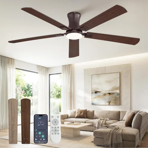 Vista 10 de Fanbulous Ventilador de techo de 42 pulgadas con luz, perfil bajo Negro