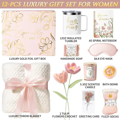 Vista 2 de Regalos de cumpleaños de Navidad para mujeres, paquete de cuidado personal Rosa