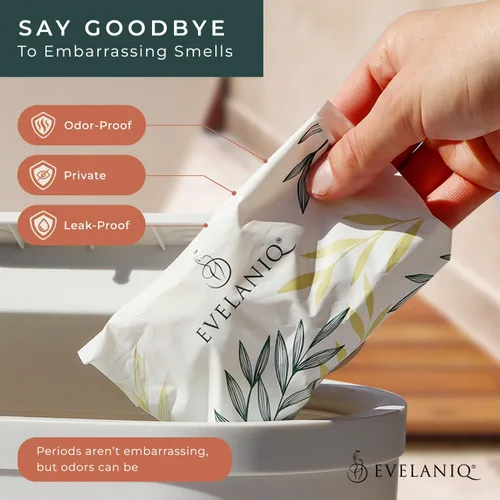 Vista 9 de Receptáculo de servilleta sanitaria para mujer (cubo + 300 bolsas de higiene) Almohadilla femenina y tampón para eliminación de baño, mini bote