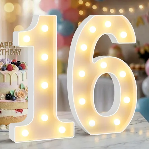 Vista 31 de Letrero LED de Marquee con Letras Iluminadas - Letras Iluminadas del Alfabeto para Cumpleaños, Graduación, Decoración de Pared y Mesa en Bares