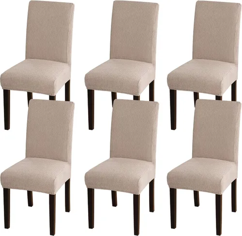 Vista 15 de Turquoize - Juego de 2 fundas elásticas para sillas de comedor, fundas lavables removibles para sillas de comedor, fundas de asiento para sillas