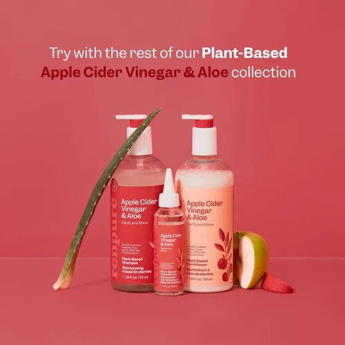 Vista 5 de RENPURE Vinagre de sidra de manzana y acondicionador de aloe, a base de plantas, aclara, elimina los residuos y nutre para un cabello brillante