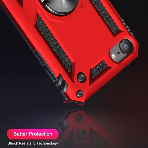 Vista 7 de IDweel Funda para iPod Touch 7, para iPod Touch 6 con soporte para automóvil, funda protectora híbrida resistente a prueba de golpes con soporte