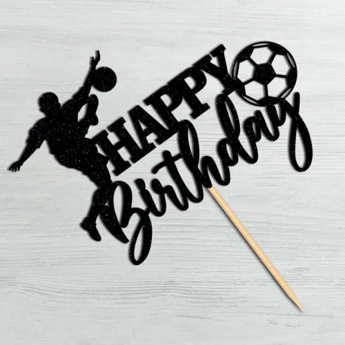 Vista 4 de Decoración para tartas de cumpleaños con temática de fútbol, decoración de pastel de cumpleaños con temática de fútbol