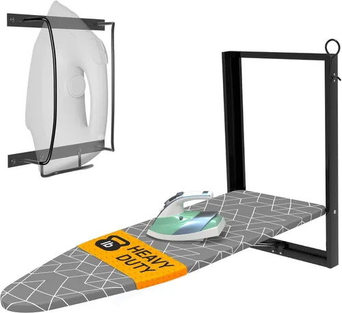 Vista 14 de Xabitat Tabla de planchar para montar en la pared con soporte para plancha, 36.2" X 12.2" tabla de planchar plegable de montaje compacto