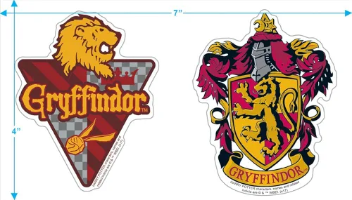 Vista 3 de Popfunk Camiseta y pegatinas clásicas con logotipo de Harry Potter Gryffindor para adultos