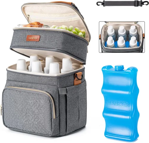 Vista 8 de Bolsa enfriadora de leche materna con bolsa de hielo para 6 biberones de hasta 9 onzas