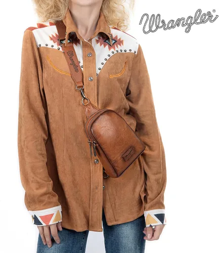 Vista 2 de Wrangler Bolso bandolera de cuero para mujer