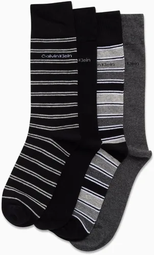 Vista 4 de Calvin Klein Calcetines de vestir para hombre - Calcetines estampados de mezcla de algodón (paquete de 4)