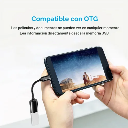 Vista 3 de Adaptador USB C a USB 3.0 [3 unidades], USB C macho a USB hembra OTG cable Thunderbolt3 a USB adaptador compatible con MacBook Pro/Air, iPhone 16