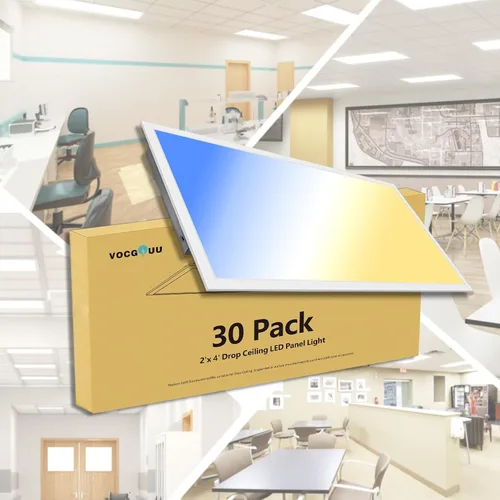 Vista 17 de Luz de panel plano LED de 1 x 4, 5000 K, 4000 K, 3000 K, 1 x 4, lámpara de techo LED Troffer Drop, 0-10 V regulable, 100-277 V, certificación ETL