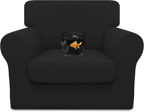 Vista 44 de Easy-Going Funda de sofá 100% impermeable doble de 3 piezas, elástica, suave, para perros, para sofá de 2 cojines separados, protector de muebles a