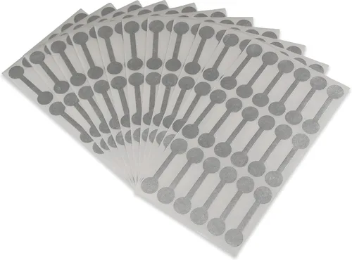 Vista 4 de CuteBox - Etiquetas de reparación de joyas, precio e identificación, 500 unidades, barra larga plateada Tyvek autoadhesiva para anillos, pulseras