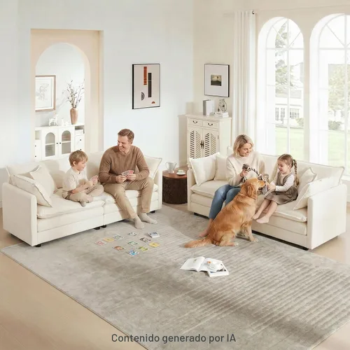 Vista 9 de GNIXUU Sofá de dos plazas blanco beige de 76 pulgadas, sofá de dos plazas