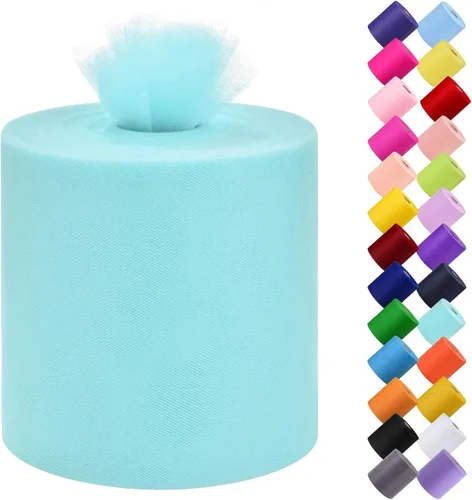 Vista 23 de Rollo de tela de tul, 6 pulgadas por 200 yardas (600 pies), carrete de tela de organza de tul para bricolaje, falda tutú, decoración de baby shower