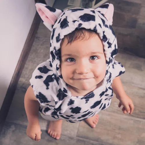 Vista 4 de Unlicreat Chaleco unisex con capucha de forro polar para niños, lindos animales, disfraz de Halloween, sin mangas, para niños y niñas