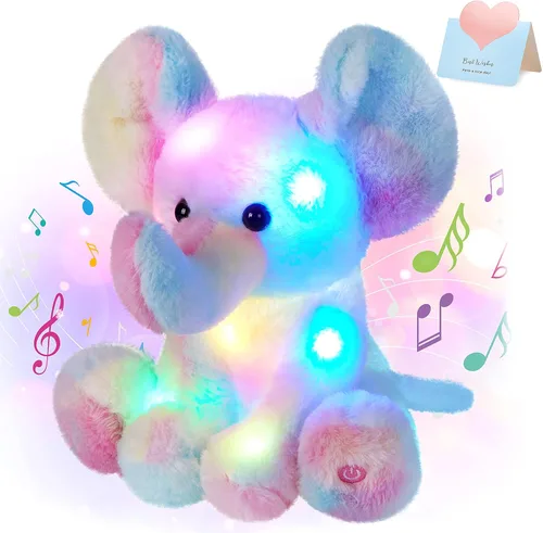 Vista 8 de Glow Guards - Cachorro de peluche azul, de 15 pulgadas, musical, suave, con luces ledes nocturnas, para Navidad, Día del Niño y cumpleaños.
