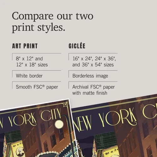 Vista 6 de Lantern Press Decoración de pared con impresión artística de 12 x 18 pulgadas, Nueva York, escena de teatro