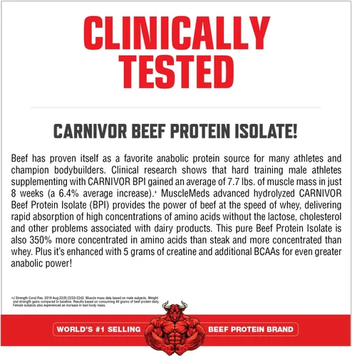 Vista 4 de MuscleMeds Carnivor Mass Chocolate Big Steer 1250, 15 libras (el embalaje puede variar)