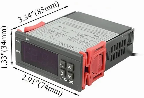 Vista 6 de STC-1000 DC 110V-220V 10A Microcomputadora Pantalla digital Controlador de temperatura Interruptor de control de termostato 2 Salida de relé