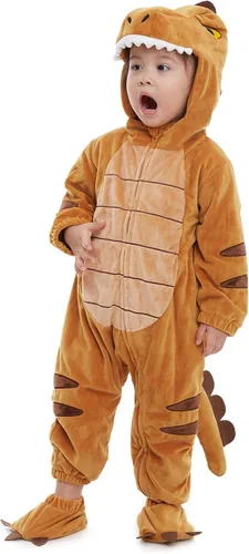 Vista 7 de HSCTEK - Disfraces de dinosaurio para bebés, recién nacidos y niñas y niños pequeños Dilofosaurio