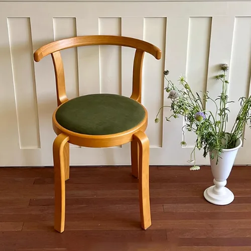Vista 9 de Sillas de comedor de madera, silla de comedor tapizada, sillas de cocina apilables, asiento de tocador para comedor, sala de estudio, sala de estar