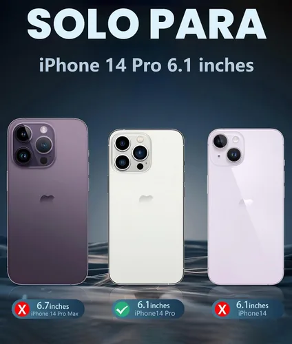 Vista 2 de FNTCASE - Funda magnética para iPhone 14 Pro, color negro transparente claro negro