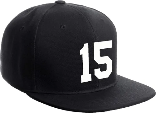 Vista 39 de Número de equipo modificado para requisitos particulares del jugador del color del sombrero del Snapback de la visera plana clásica de la visera
