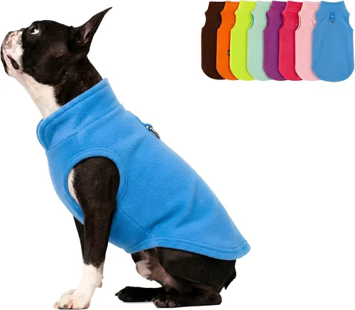 Vista 16 de JACKO & CO - Chaleco de forro polar para perro con anillo de correa - Suéter suave, cálido y ligero para perros pequeños y medianos, cachorros