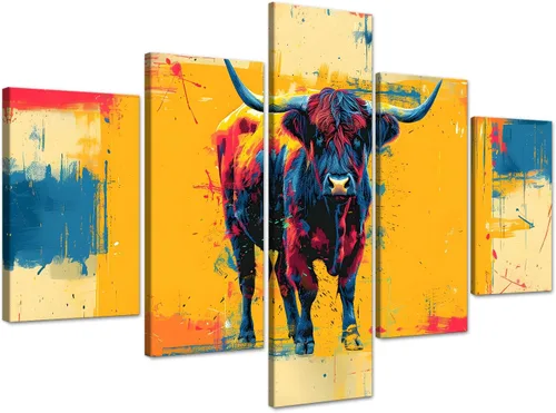 Vista 21 de 5 piezas de pintura sobre lienzo ardiente de fénix dibujado en estilo heráldico fuego fénix arte de pared vintage impresiones obras de arte arte