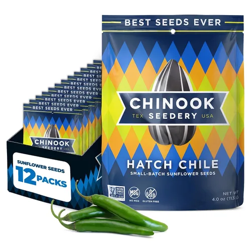 Vista 12 de Chinook Seedery Semillas de Girasol Jumbo Tostadas - Bocadillos Keto, Sin Gluten, Sin OGM, Paquete de Variedad de 8 Sabores 4 oz (Paquete de 12)