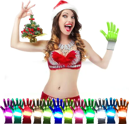 Vista 4 de Cool Toys - Guantes LED de 12 colores, guantes con luz intermitente, juguetes para niños y niñas de 12 años en adelante, regalos para el día
