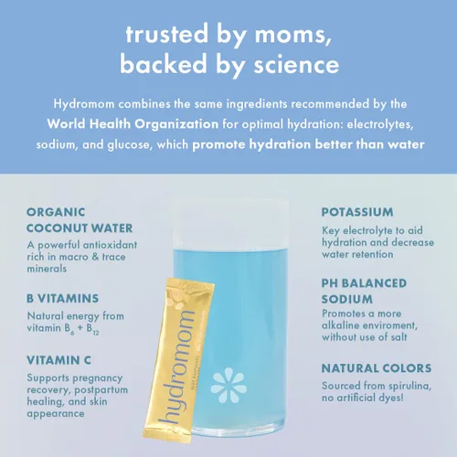 Vista 7 de Boobie Hydromom Superfood - Mezcla de bebida con electrolitos, limonada de frambuesa azul, energía refrescante e hidratación para mamás, esenciales