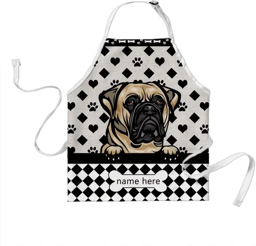 Vista 16 de Delantal lindo de lunares de perro personalizado Peeking Dog Boxer, Boxer-2