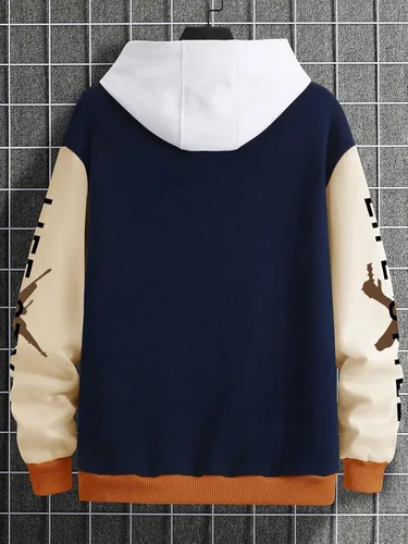 Vista 2 de SHENHE Chaqueta de béisbol con botones y eslogan para hombre