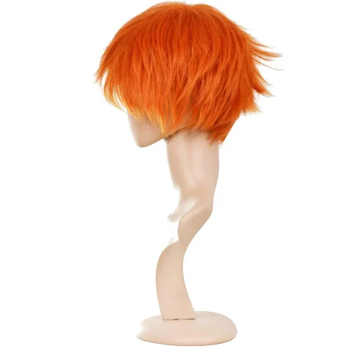 Vista 2 de Ecvtop Pelucas cortas para disfraz de hombre de Death Note Naranja-1
