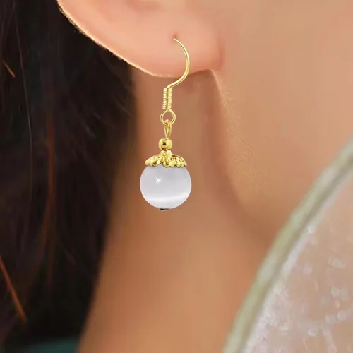 Vista 3 de Ayriwoyi 7 pares de aretes colgantes de cuentas para mujer, aretes de cristal curativo, ligeros, coloridos, regalos de Navidad para mujer