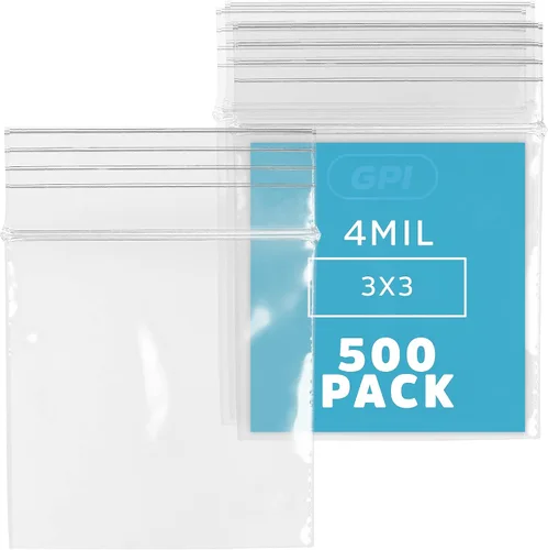 Vista 38 de Bolsas reutilizables de plástico transparente con cremallera – Paquete de 100 unidades GPI a granel de 2 x 3 pulgadas de grosor, resistentes