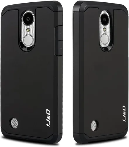 Vista 6 de J&D Funda protectora resistente de doble capa híbrida a prueba de golpes para LG Aristo/Phoenix 3/K8 2017/Fortune, funda protectora resistente