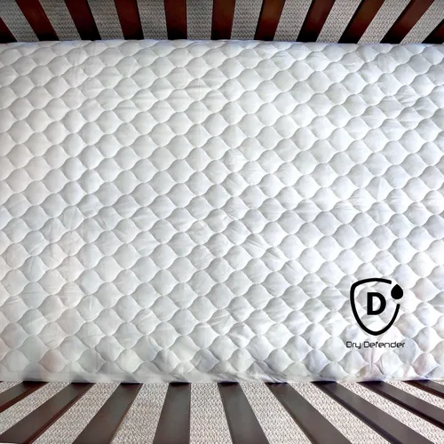 Vista 9 de Cubierta protectora para colchón de cuna Dry Defender, impermeable, de algodón orgánico, sin blanquear, no tóxico e hipoalergénico