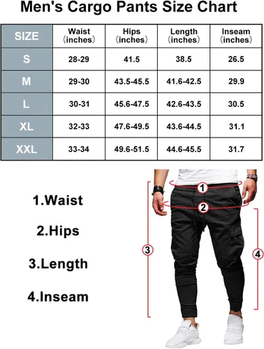Vista 5 de BUXKR Pantalones cargo para hombre, pantalones casuales de senderismo, pantalones de entrenamiento para hombre