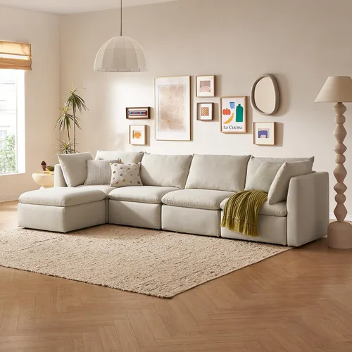 Vista 44 de mopio Sofá Seccional Modular de Gran Tamaño con Fundas Completamente Extraíbles y Almacenamiento, Convertible en Forma de U, en Forma de L