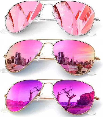 Vista 53 de KALIYADI Classic Aviator Sunglasses for Men Women Driving Sun glasses Polarized Lens UV Blocking Negro