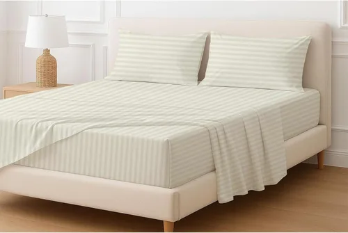 Vista 28 de Sábanas extra profundas, sábanas de algodón, 100% algodón, sábana bajera de bolsillo extra profundo de 22 pulgadas con elástico en todo el contorno