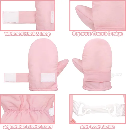 Vista 52 de QikQik Guantes de invierno impermeables para niños pequeños - Guantes de nieve para bebés