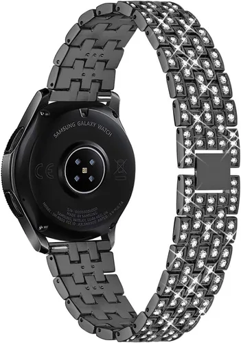 Vista 5 de Dsytom - Correas elegantes para mujer, compatibles con Samsung Galaxy Watch de 1.654 pulgadas + bisel 20mm Jewelry Bling Watchband+Bezel Ring