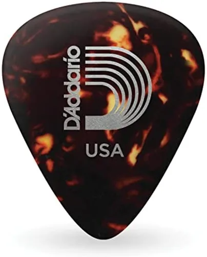 Vista 15 de D'Addario Accessories - Púas de celuloide negro para guitarra, paquete de 10, tamaño mediano