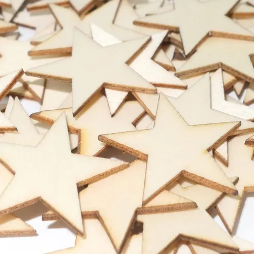 Vista 7 de HADDIY Estrellas de madera pequeñas de 1 pulgada, recortes de estrellas de 1 pulgada 200 piezas