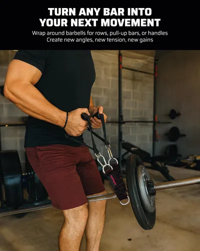 Vista 3 de THEFITGUY - Correas de extensión de cable para accesorios de máquina de cables y gimnasio (par) Multifunctional heady-duty straps with 5 length